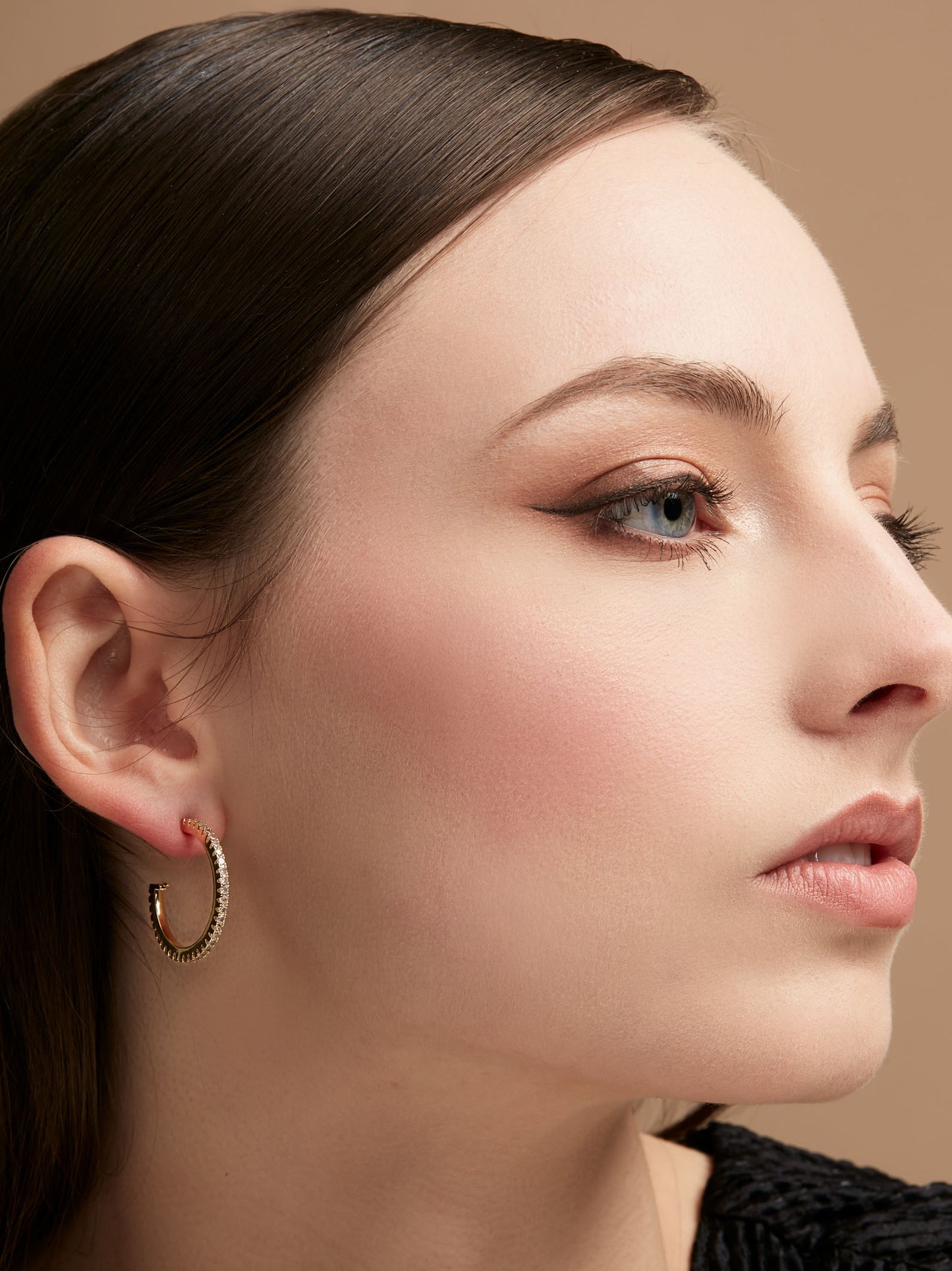 Small Pav≈Ω Hoop Earring