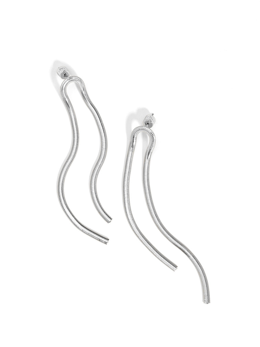 Arch Herringbone Drop Earring