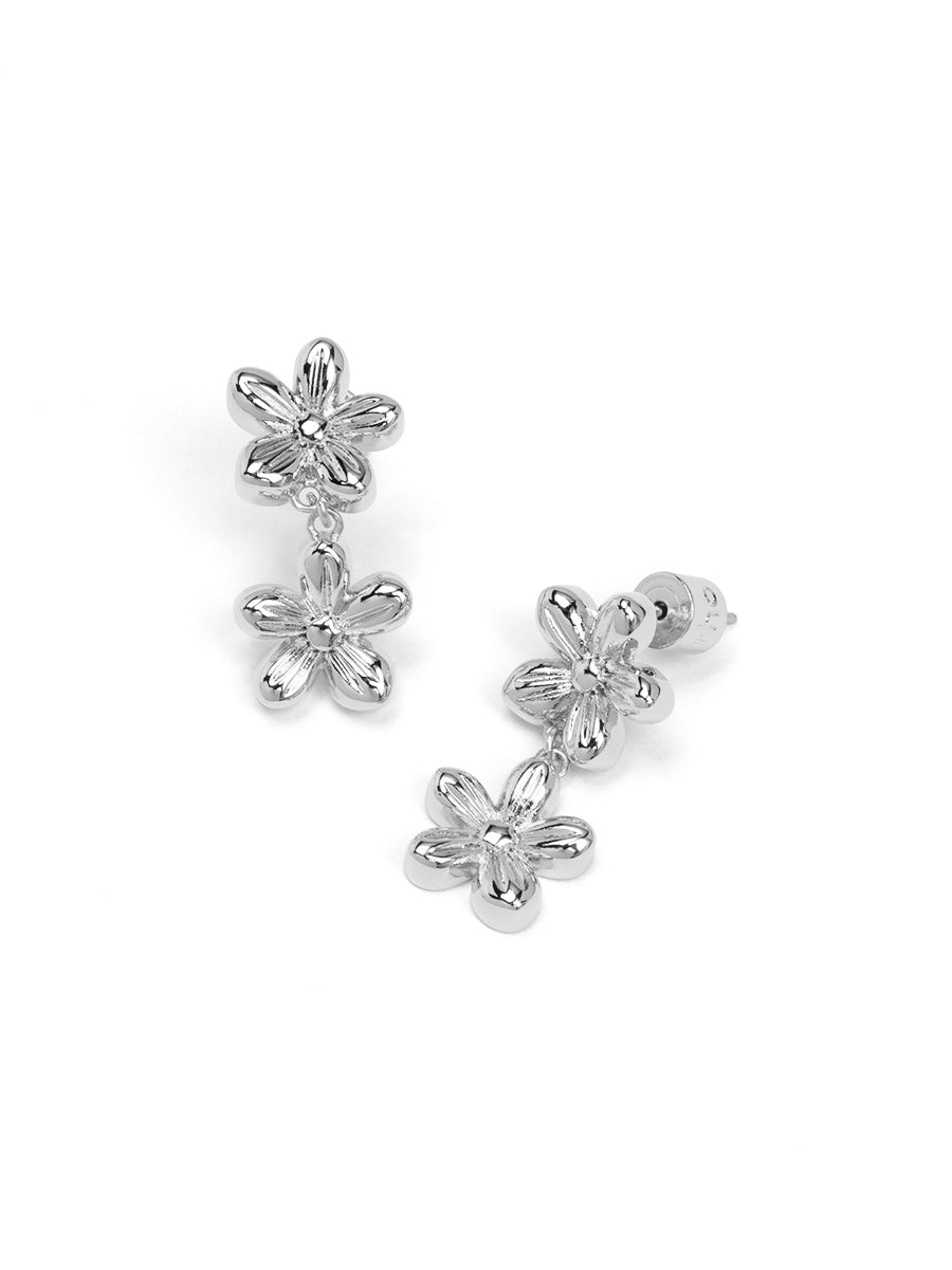Double Bloom Drop Earring