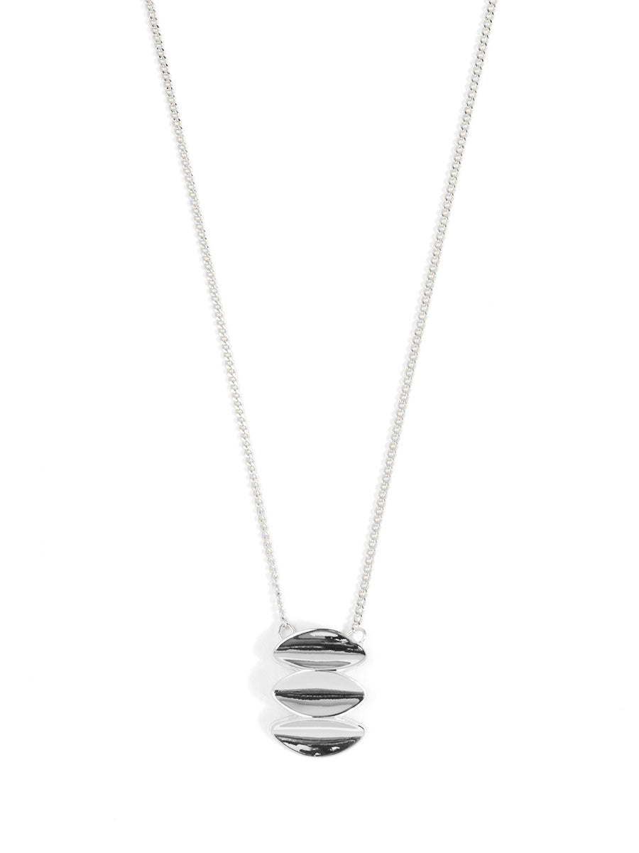 Stacked Ripple Pendant Necklace