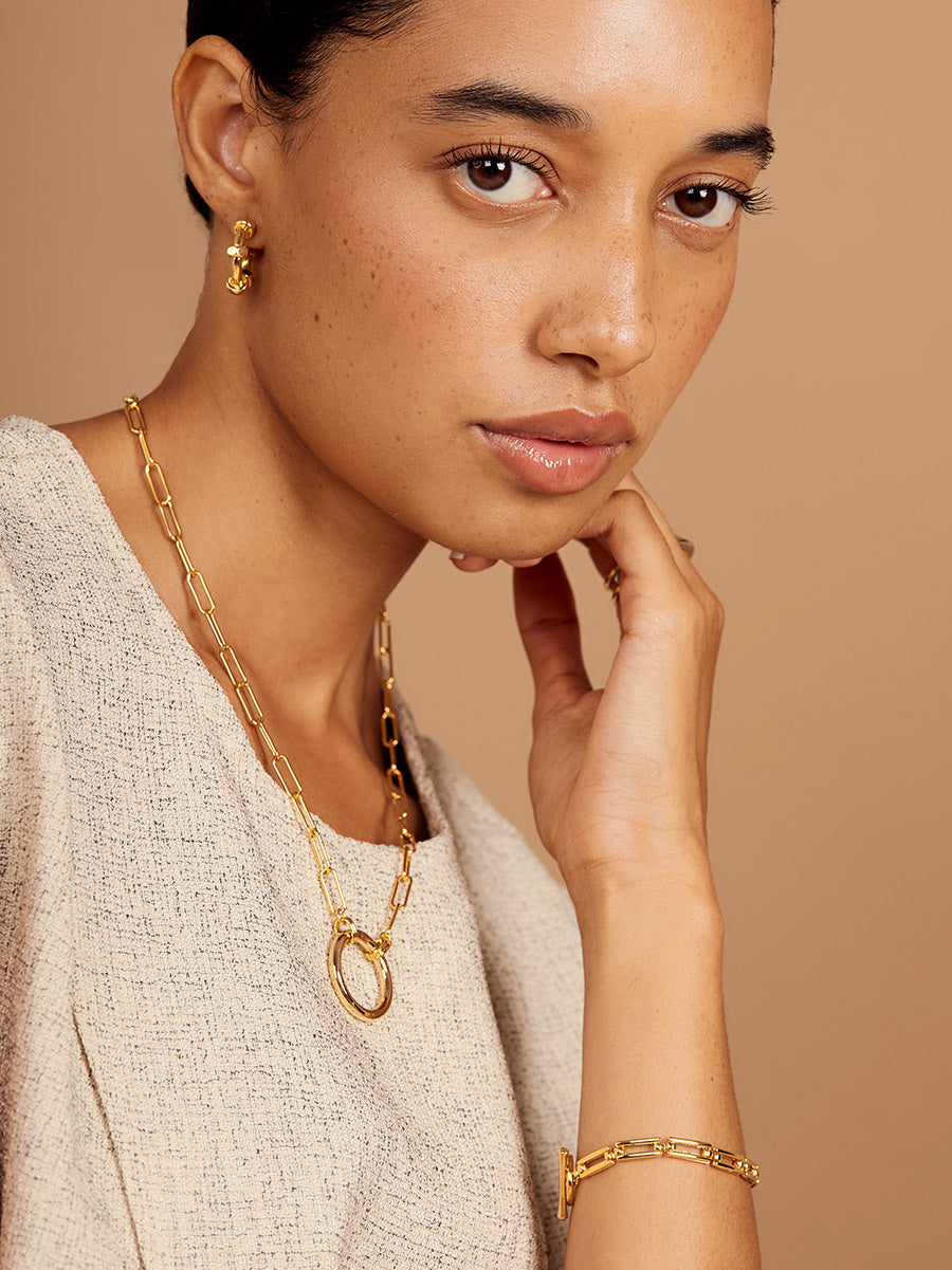 Rectangle Chain Toggle Bracelet