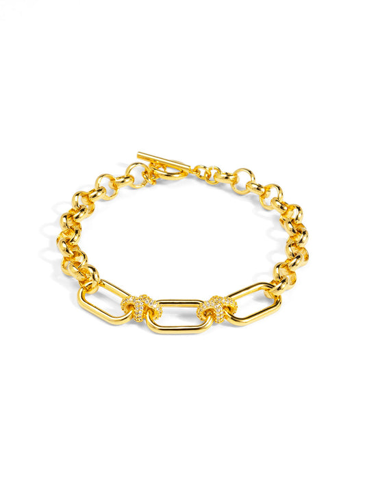 Pave Knot Link Bracelet