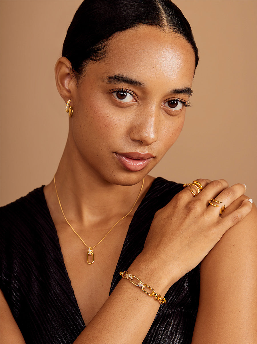 Pave Knot Link Bracelet