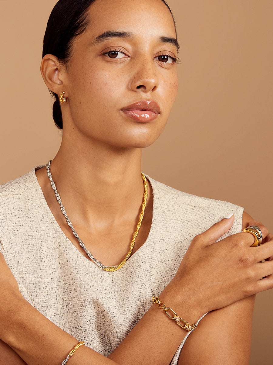 Pave Knot Link Bracelet