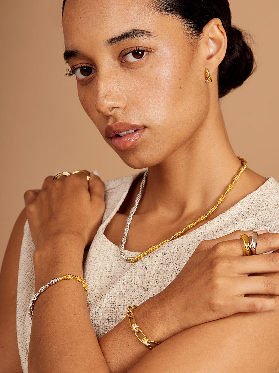 Pave Knot Link Bracelet