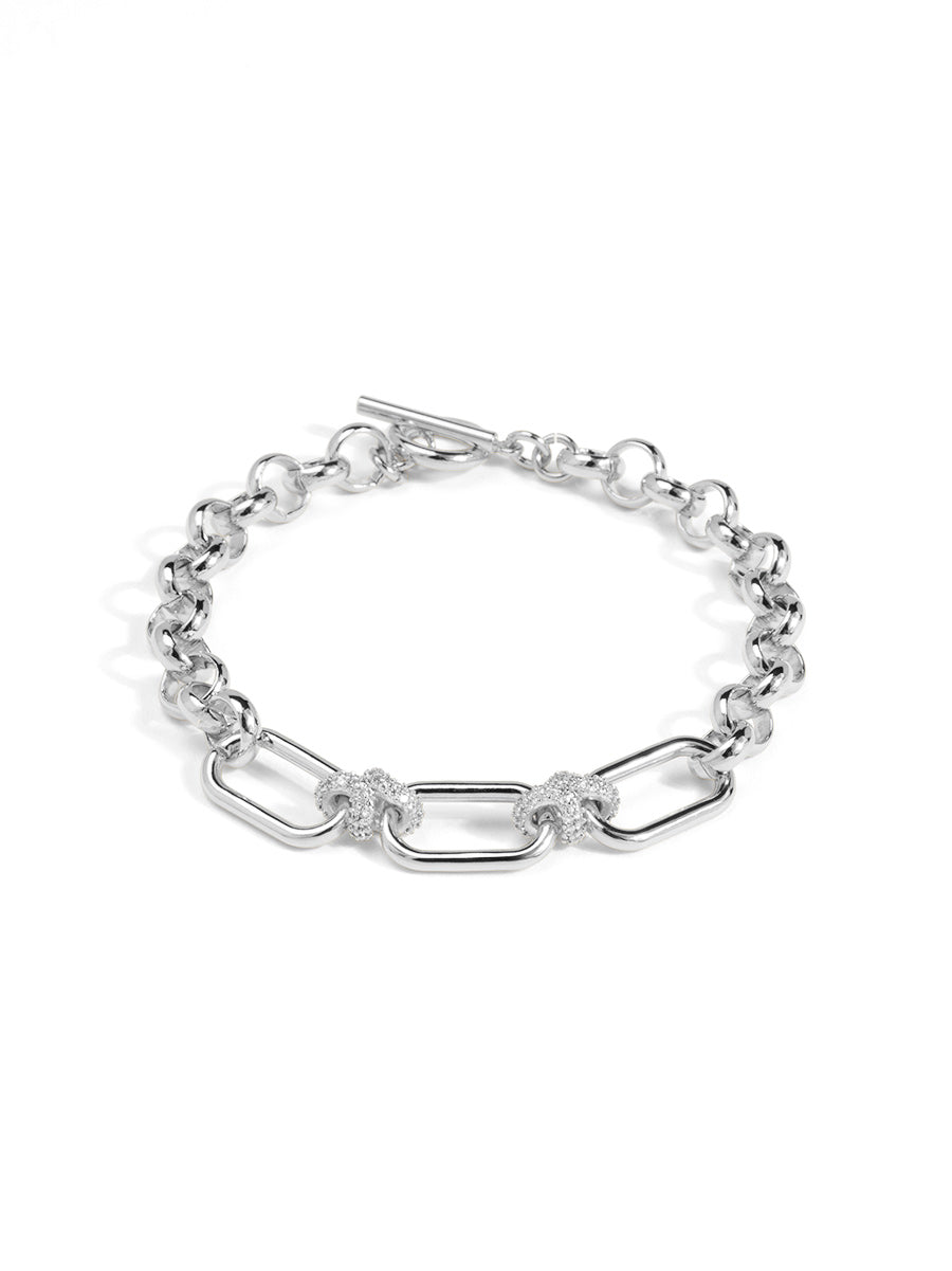 Pave Knot Link Bracelet