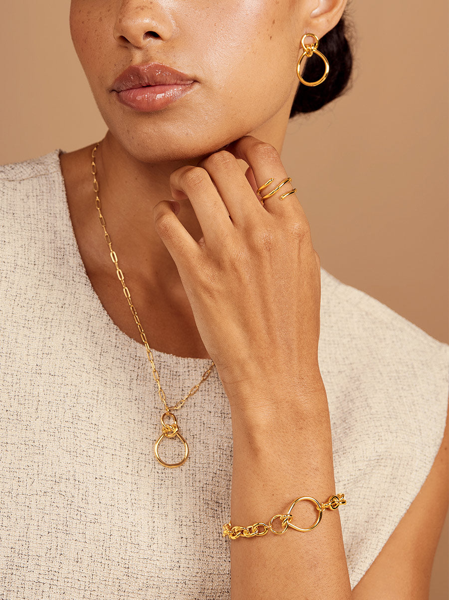 Infinity Knotted Chain Toggle Bracelet