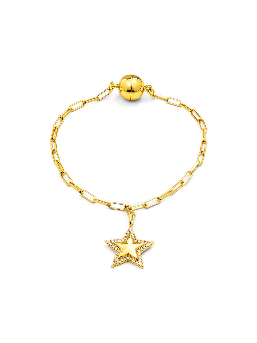 Pavé Star Charm Magnet Bracelet