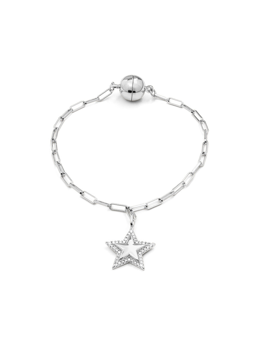Pavé Star Charm Magnet Bracelet