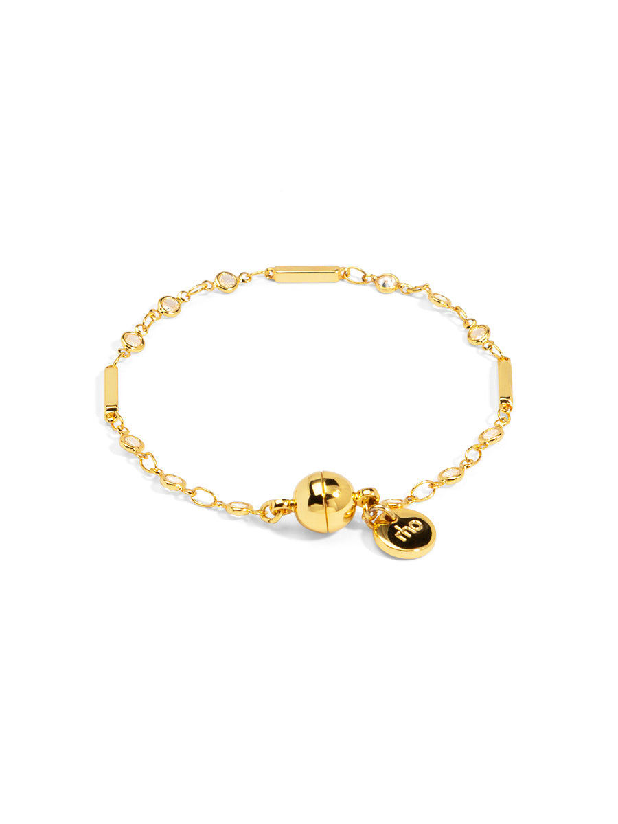 Skinny Crystal Layer Magnet Bracelet
