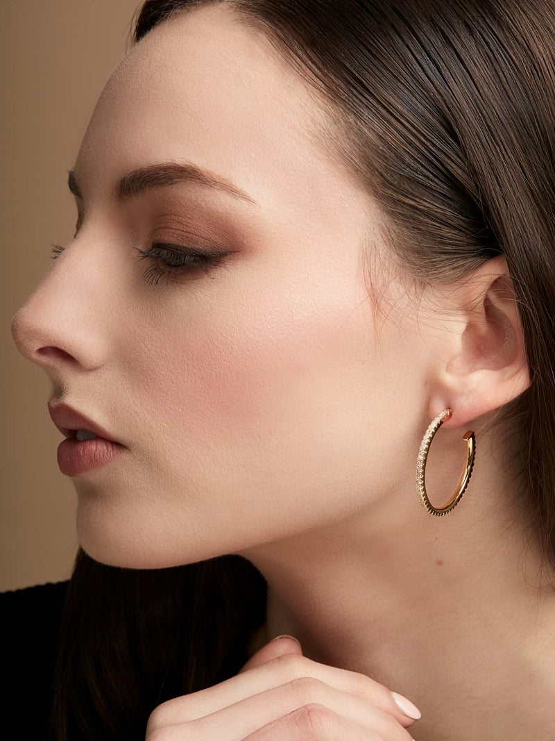 Medium PavŽ Hoop Earring