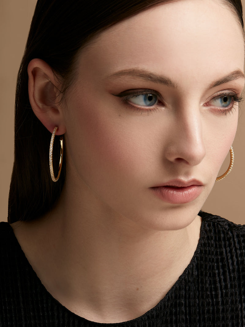 Large PavŽ Hoop Earring