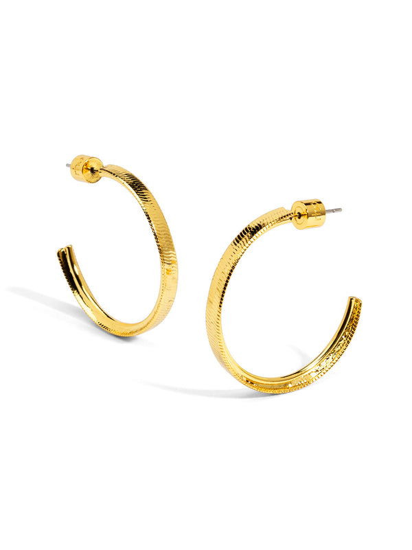 Herringbone Chain Hoop Earring