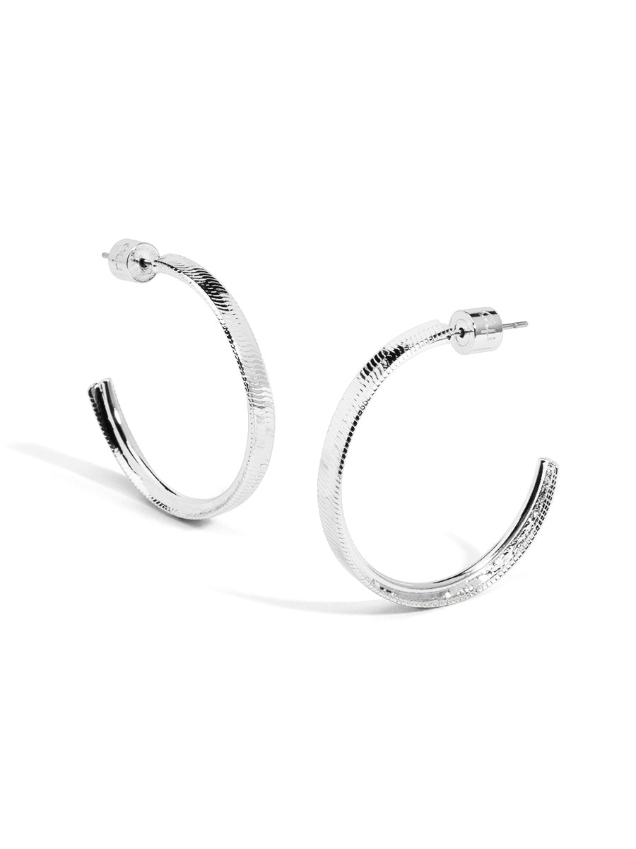 Herringbone Chain Hoop Earring
