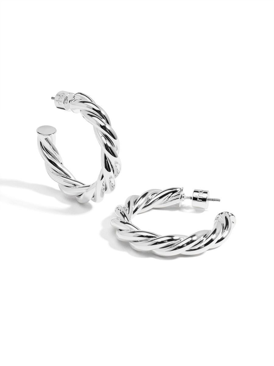 Metal Twisted Hoop Earring
