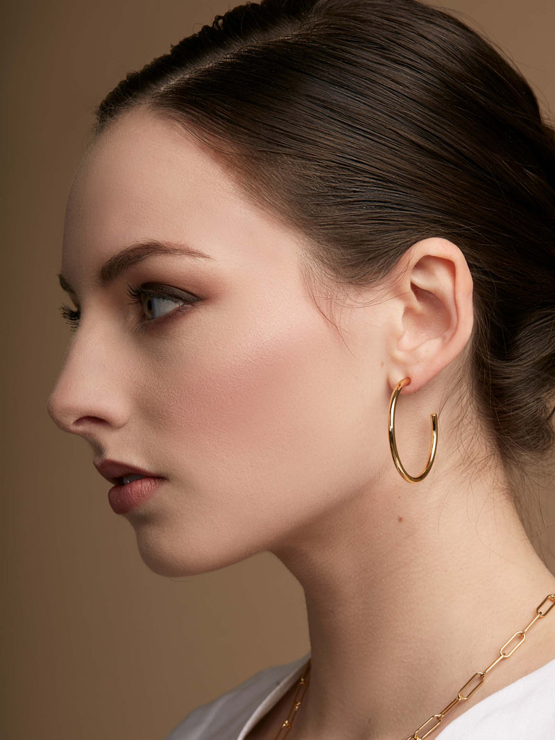 Medium Thin Hoop Earring