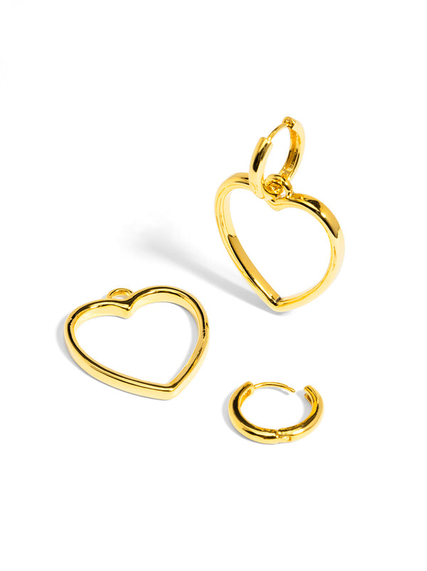 2 In 1 Heart Drop Earring