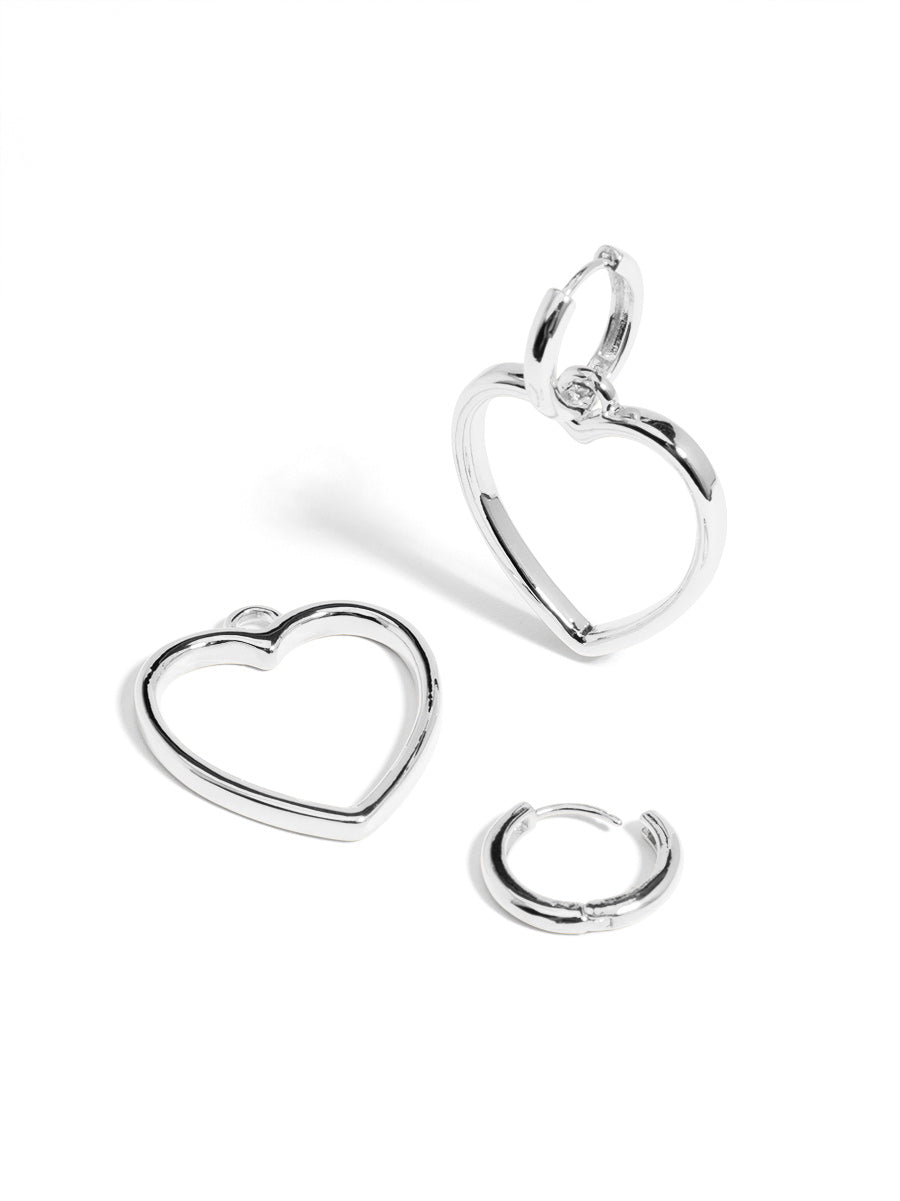 2 In 1 Heart Drop Earring