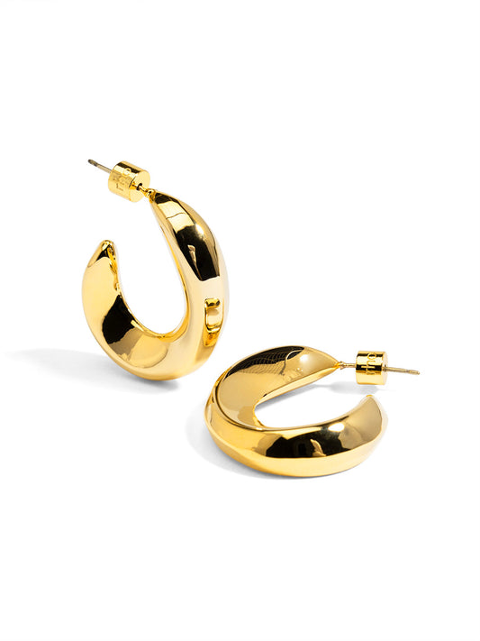 Chunky C Shape Open Hoop Earring