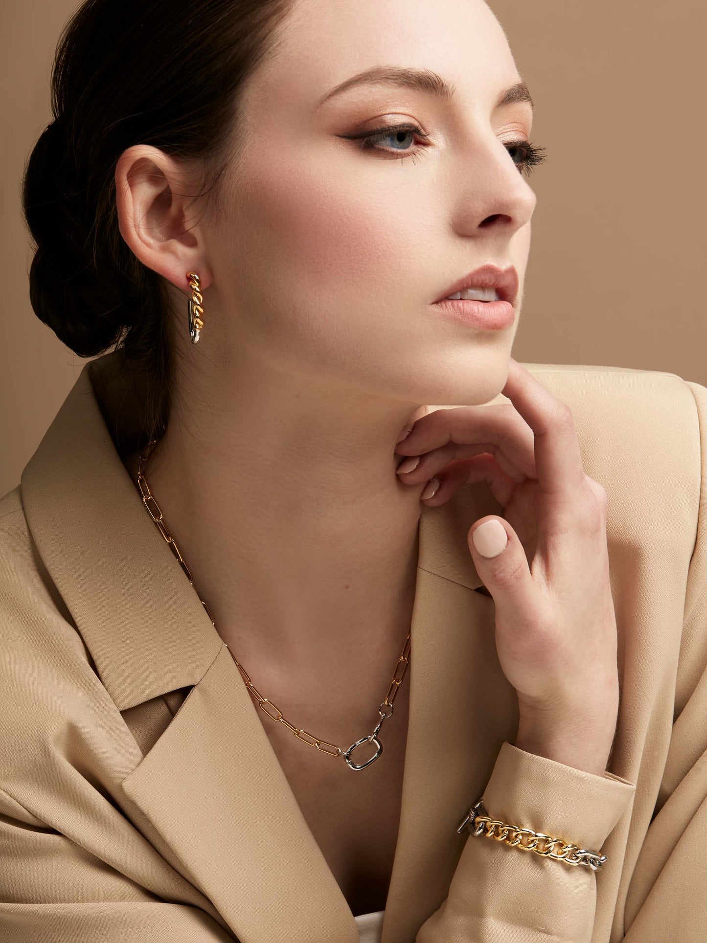 Two Tone Braided Hoop Earring