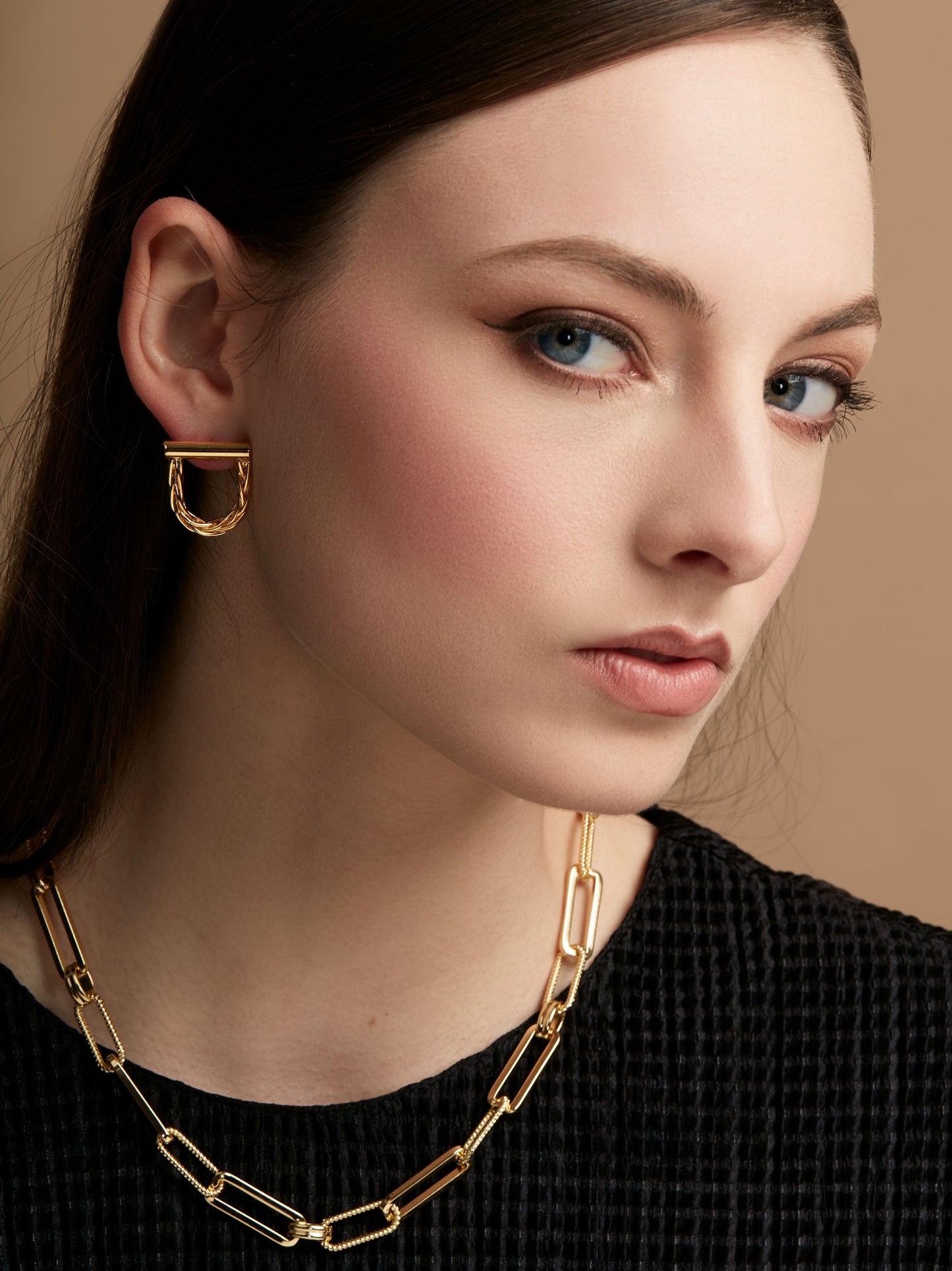 Braided Horseshoe Drop Earring