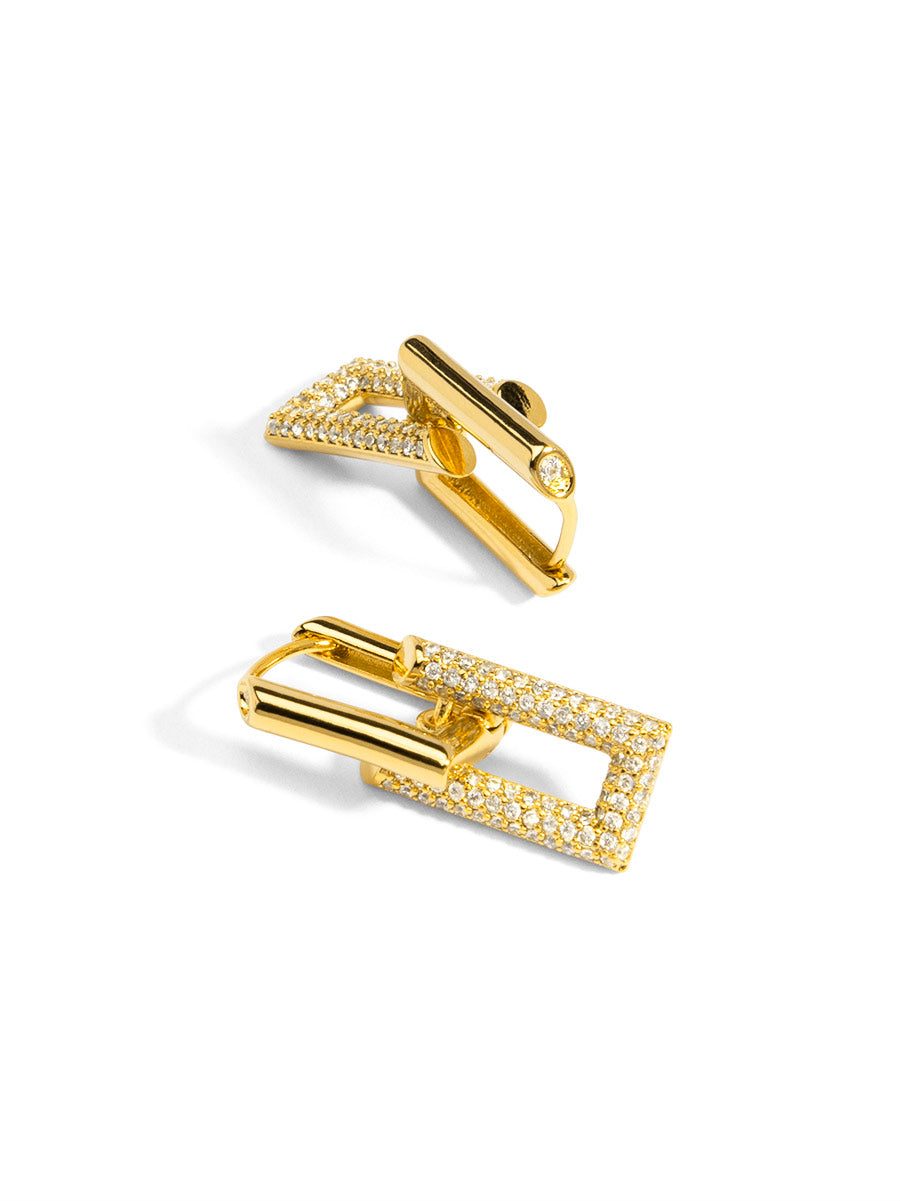 Pav≈Ω Double Link Drop Earring