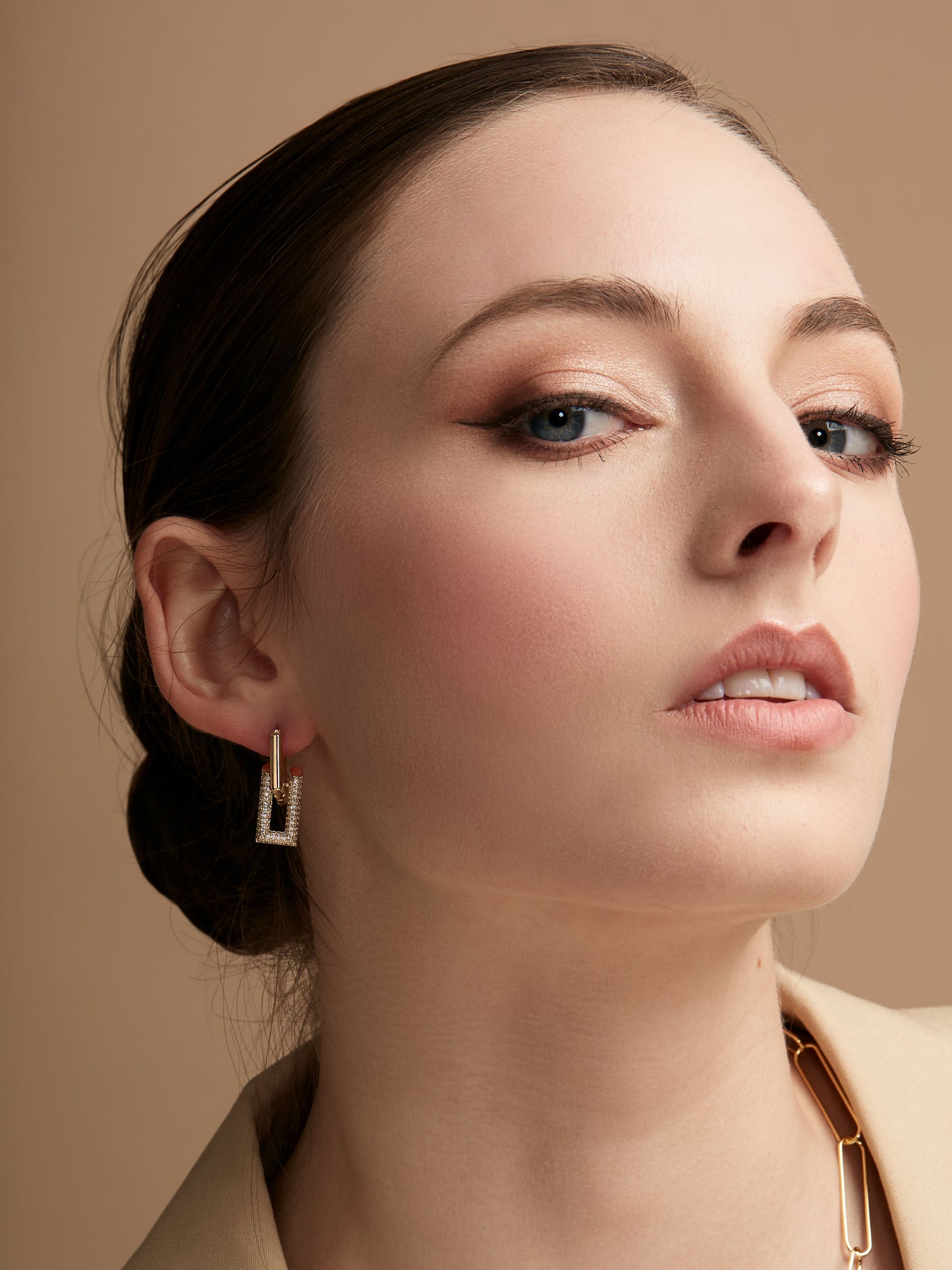 Pav≈Ω Double Link Drop Earring