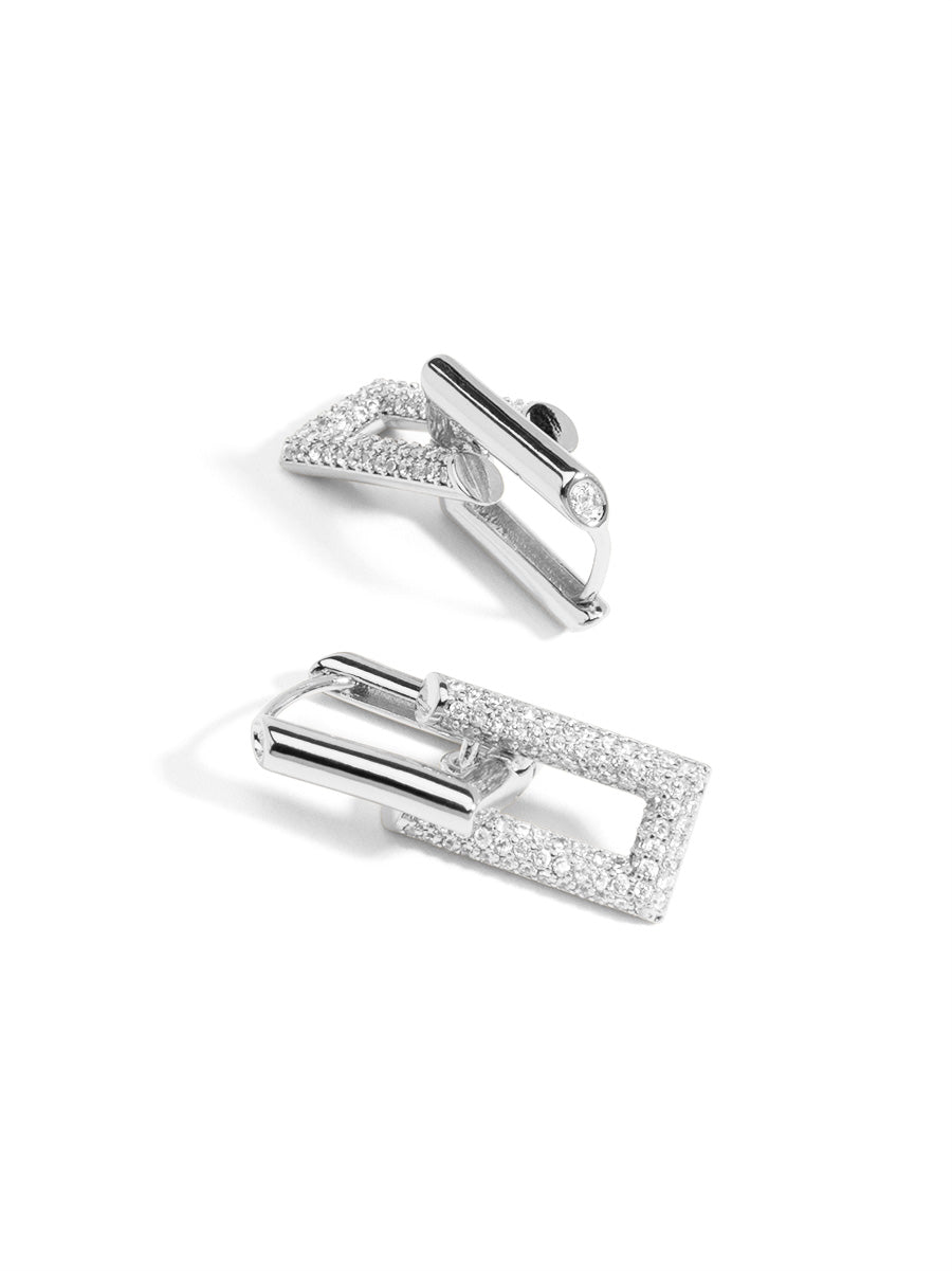 Pav≈Ω Double Link Drop Earring