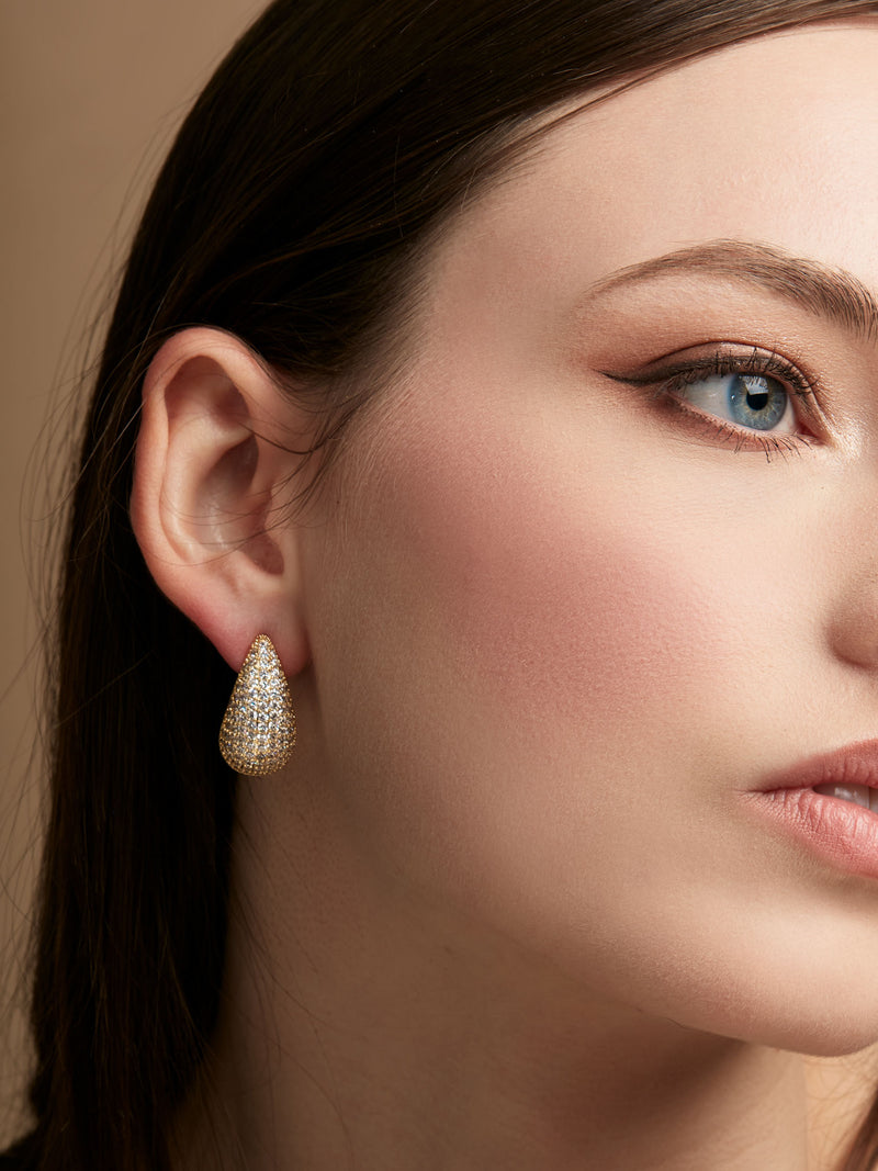 PavŽ Crescent Stud Earring