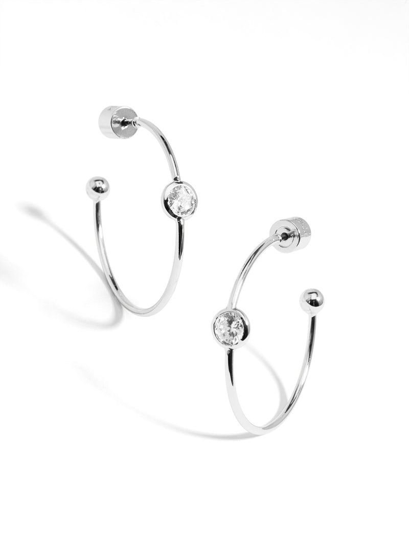 Single Crystal Hoop Earring