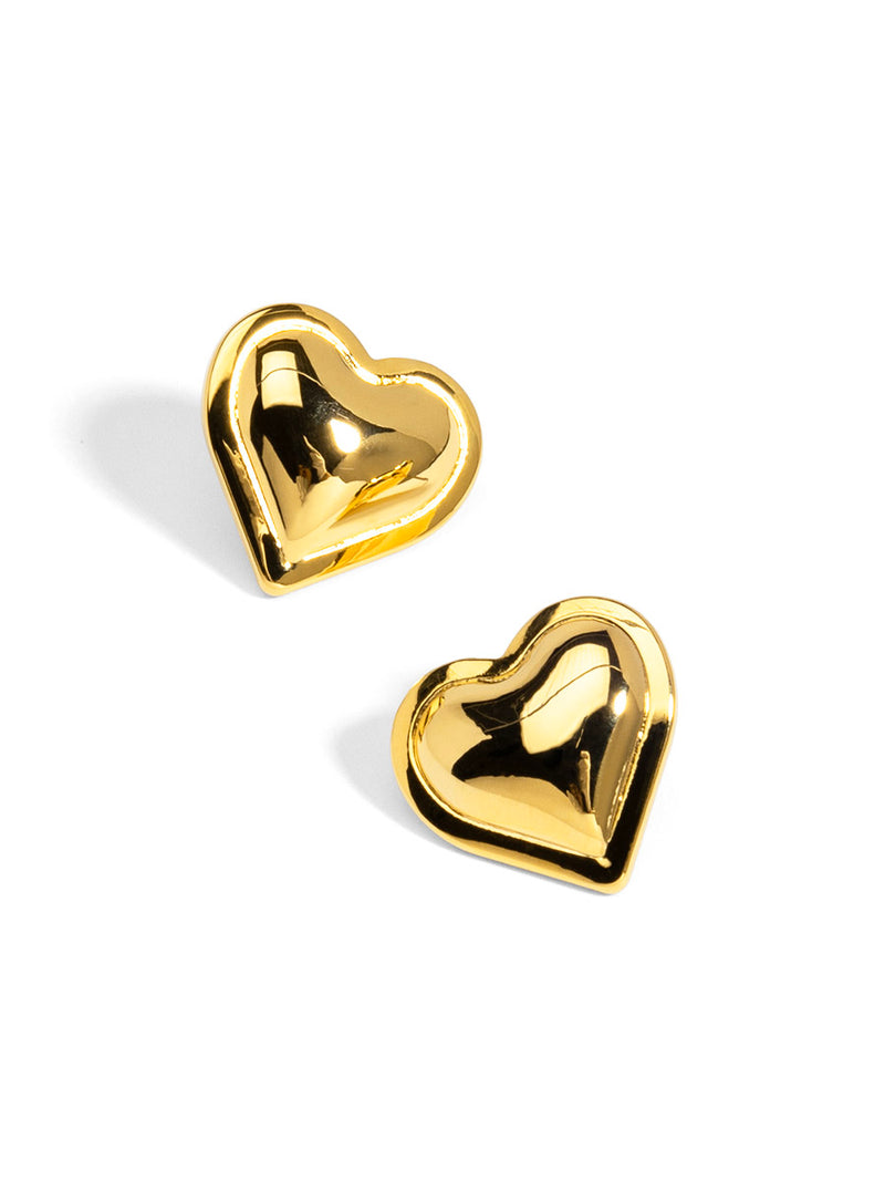 Puffed Heart Stud Earring