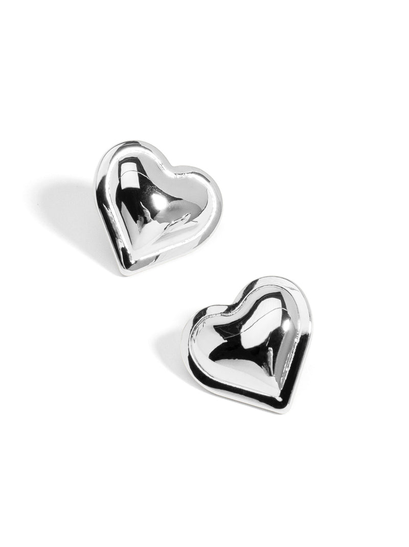 Puffed Heart Stud Earring