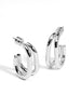 Wide Metal Double Hoop Earring