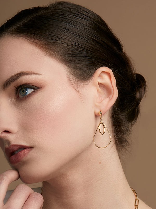 Dangling Circle Teardrop Earring