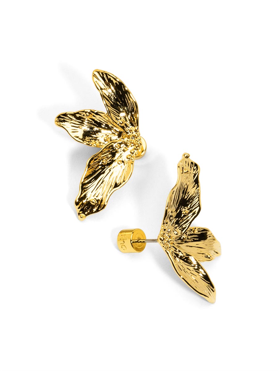 Texured Flora Stud Earring