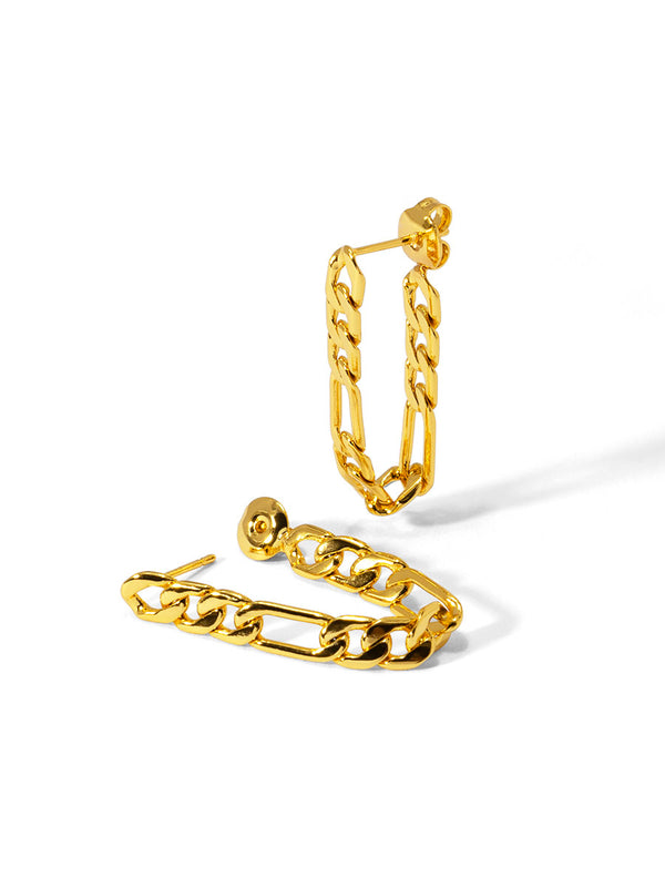 Figaro Chain Drop Earring