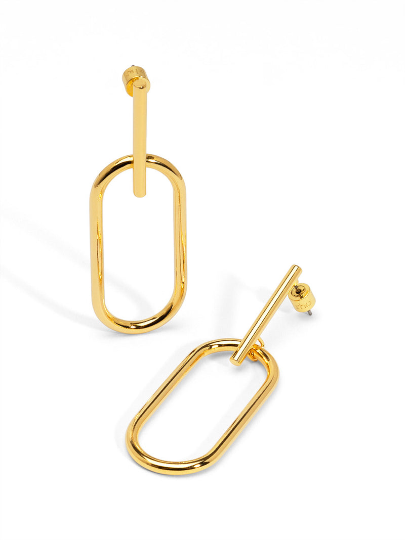 Vertical Oval Link Drop Earring