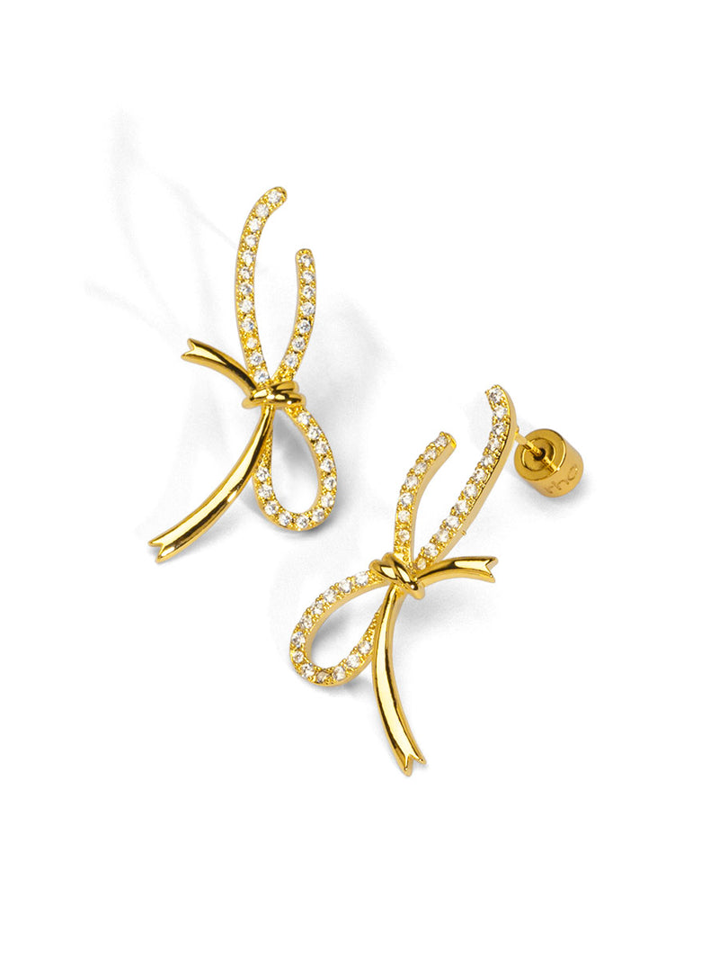 Pavé Bow Drop Earring