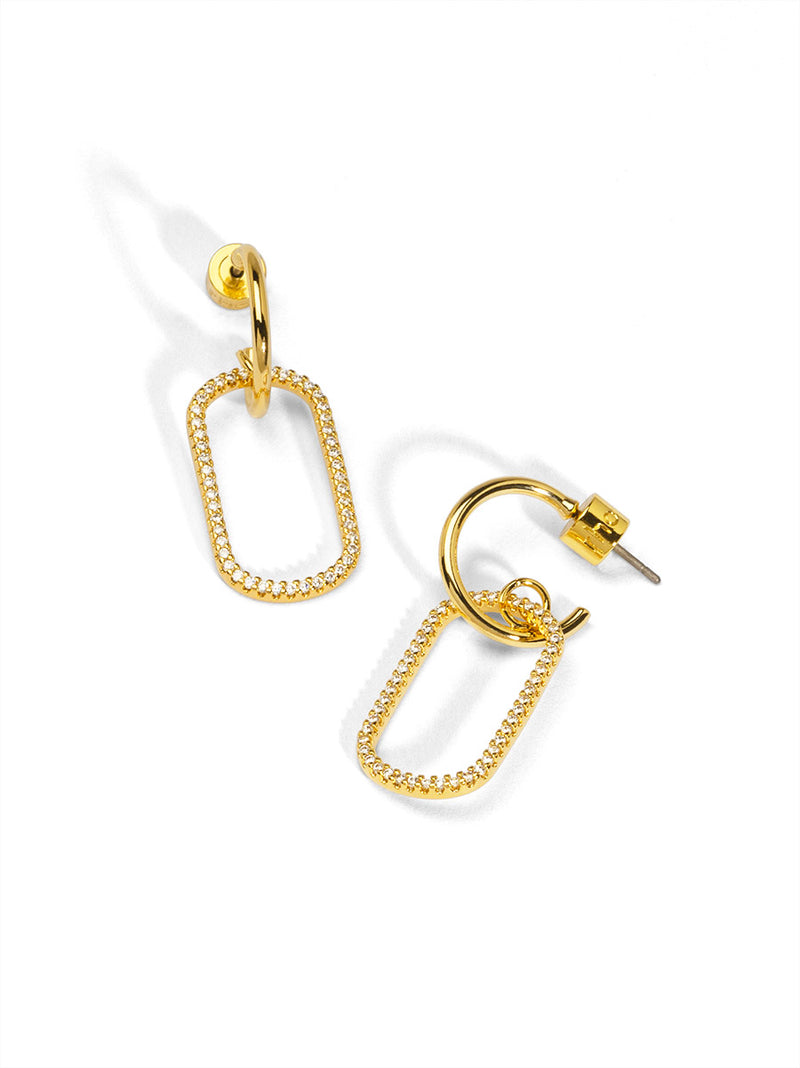 Pavé Oblong Drop Earring