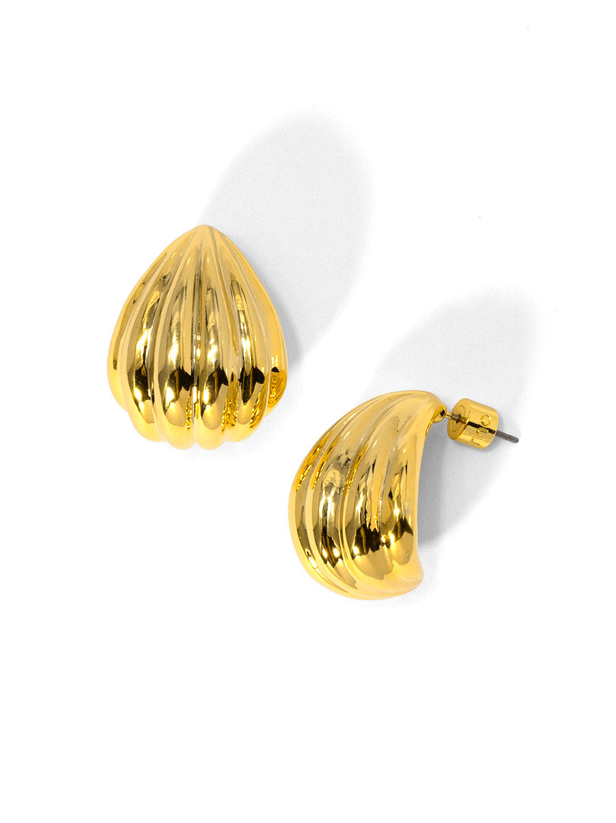 Ribbed Dome Drop Earring