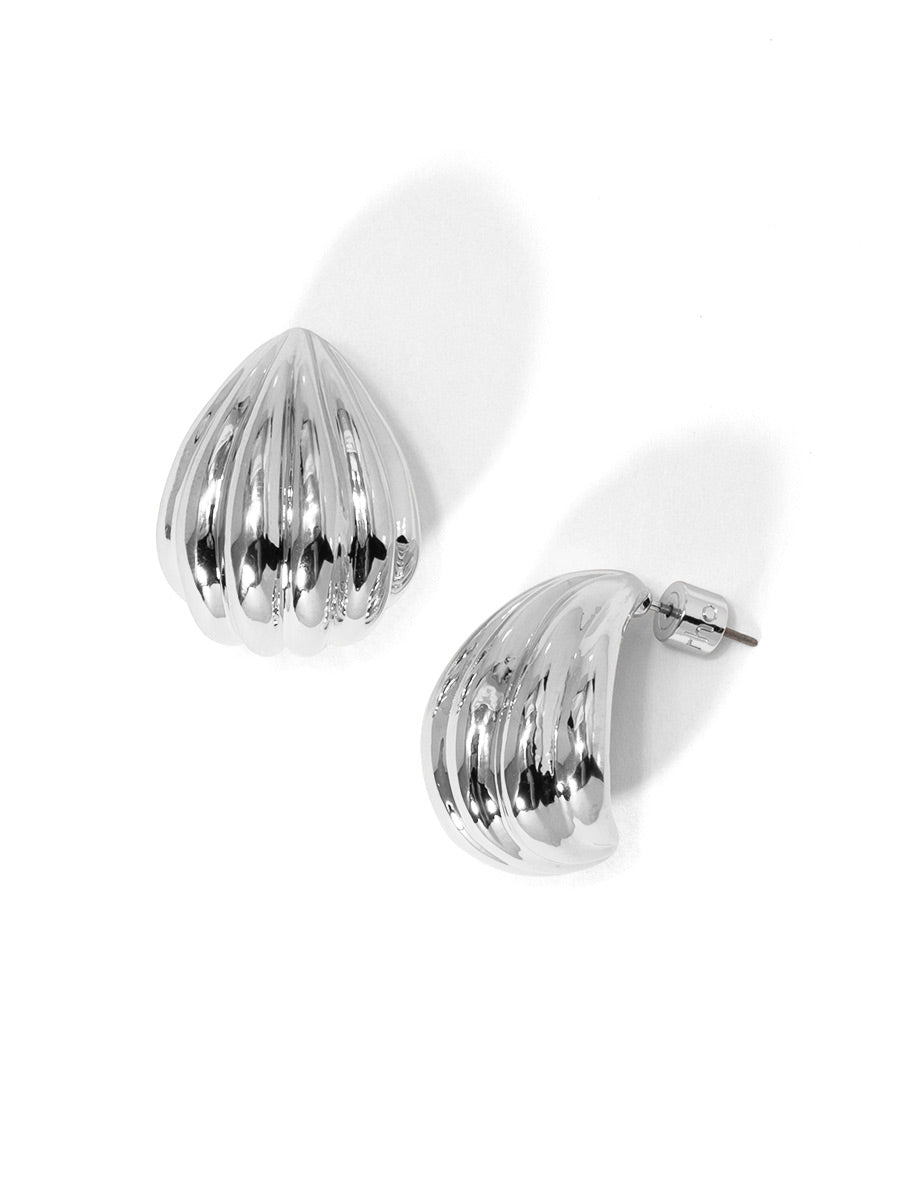 Ribbed Dome Drop Earring