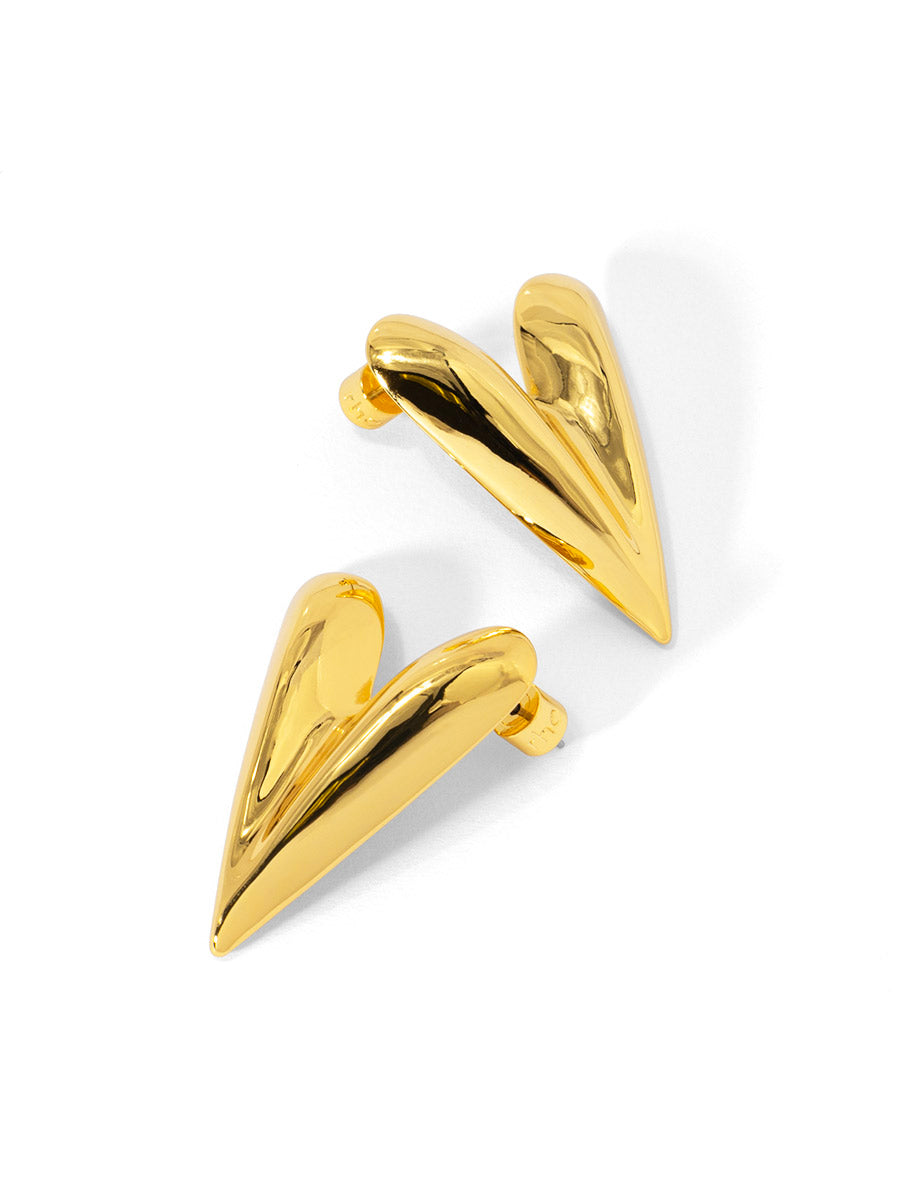 Puffy Textured Heart Drop Earring