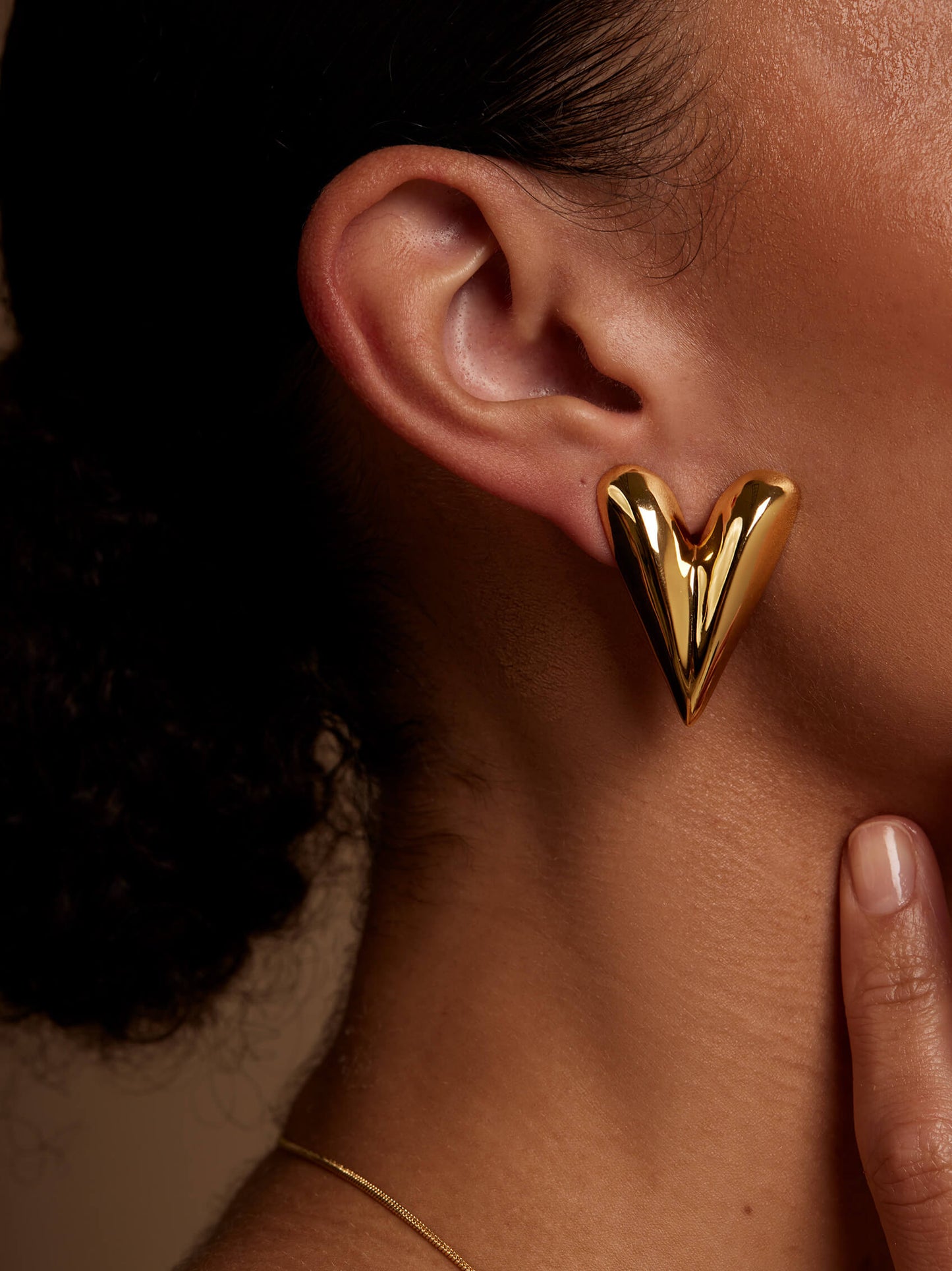 Puffy Textured Heart Drop Earring