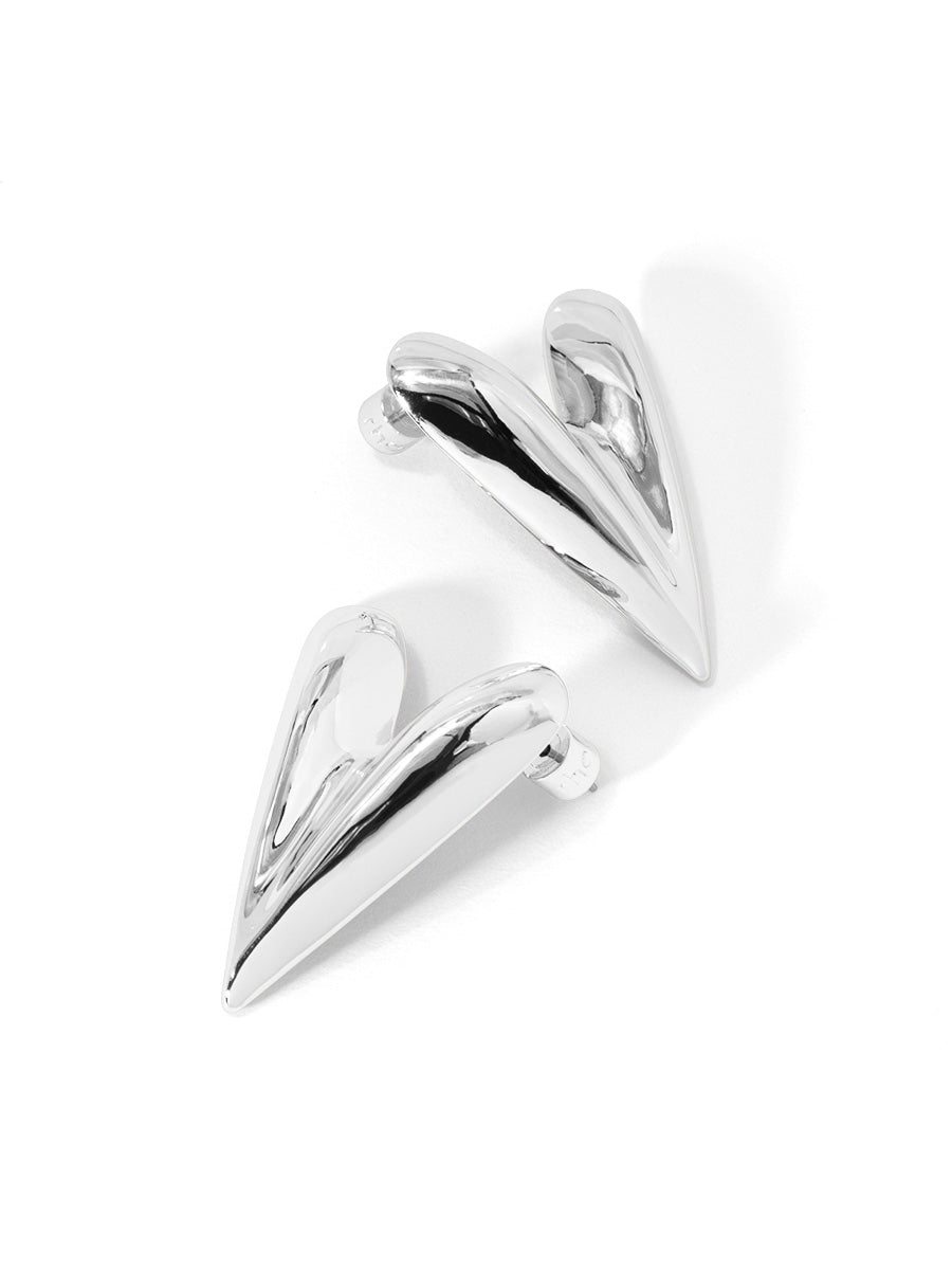 Puffy Textured Heart Drop Earring