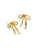 Slim Textured Bow Drop Earring