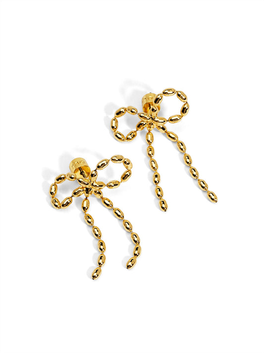 Beaded Bow Drop Earring
