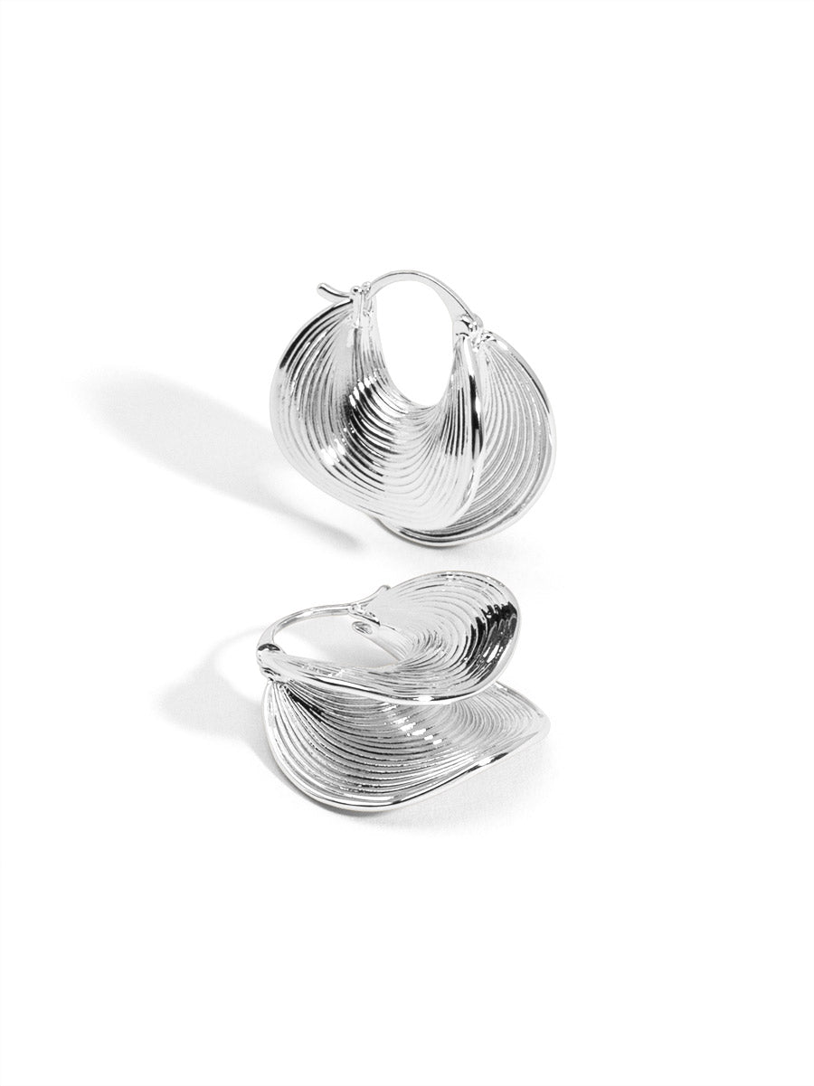 Textured Ripple Hoop Earrings