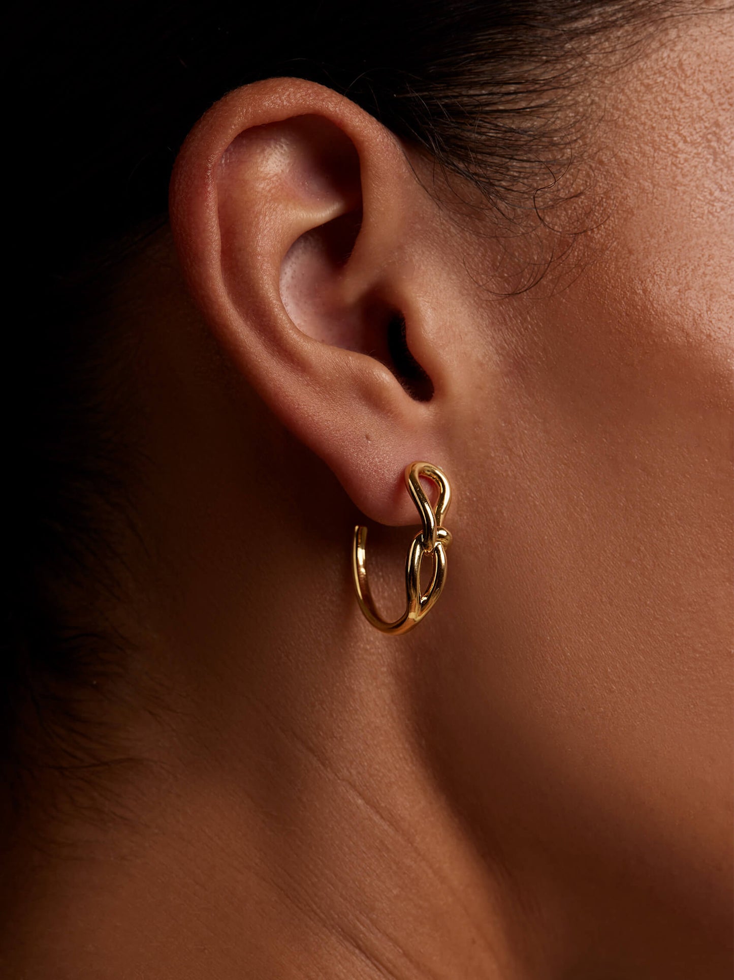 Knotted Loop Hoop Earring