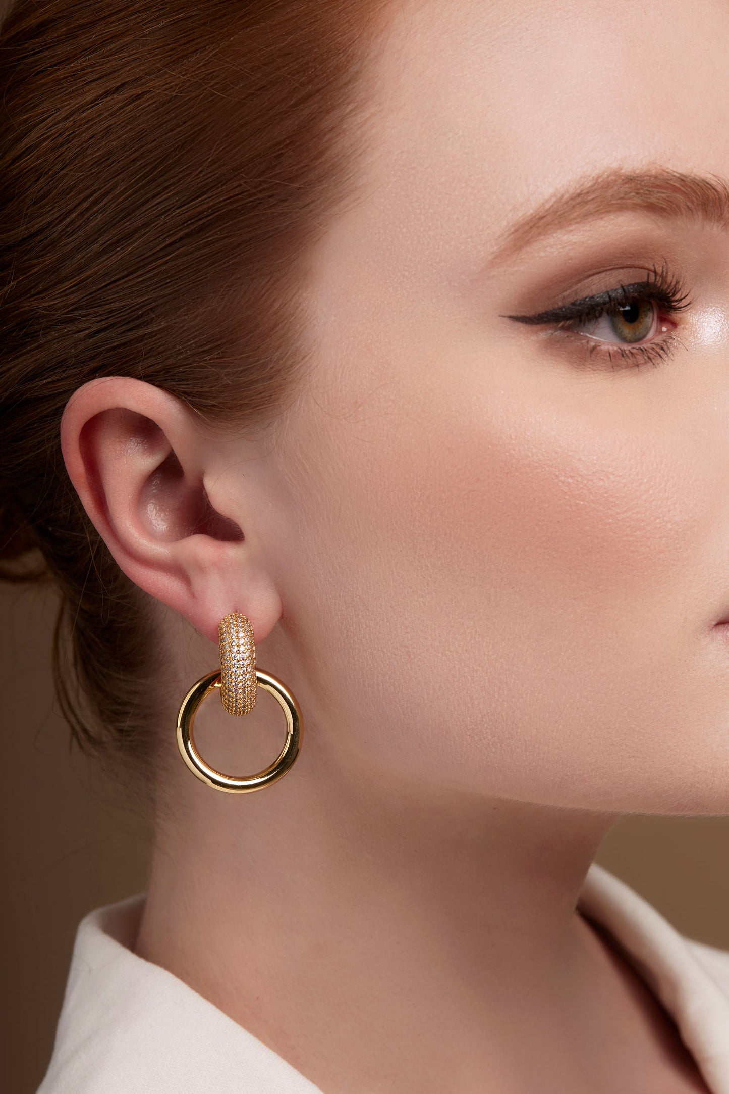 Pave Door Knocker Drop Earring