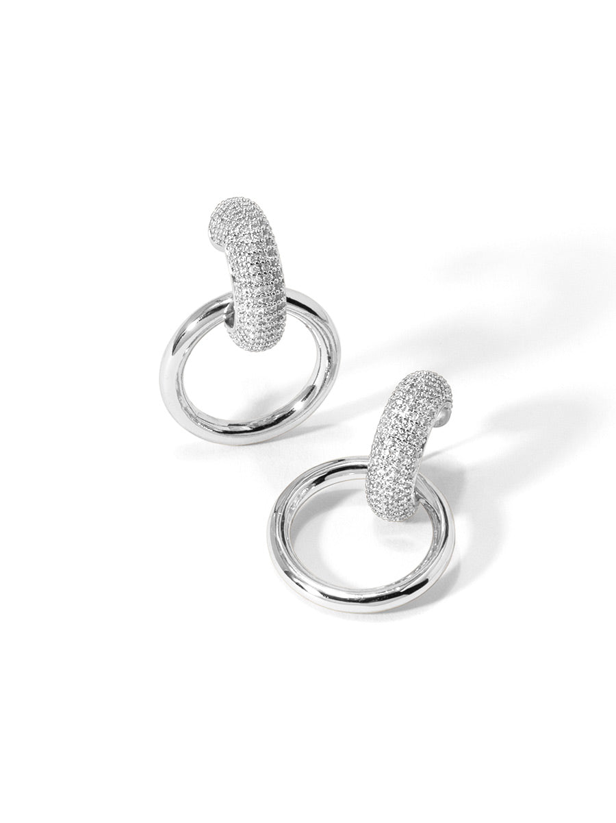 Pave Door Knocker Drop Earring